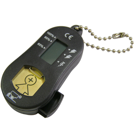 Battery checker/holder keychain